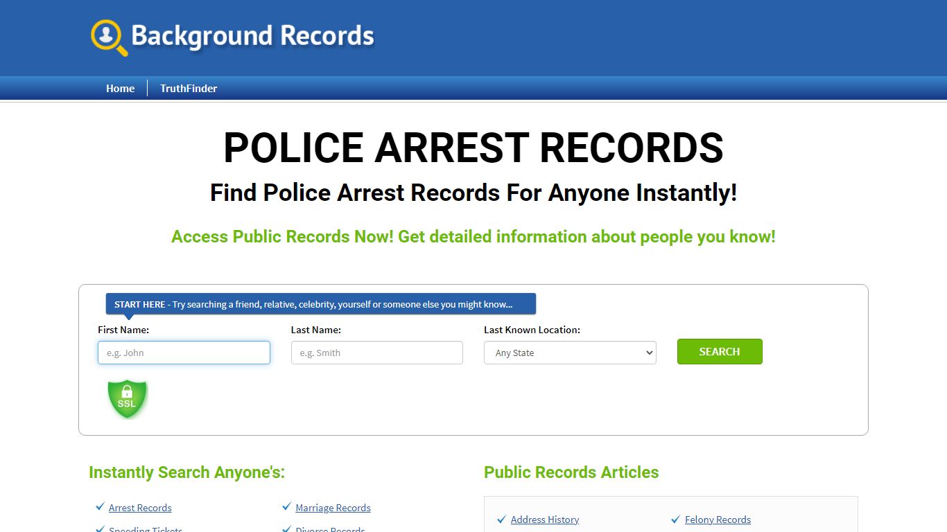 Find Police Arrest Records For Anyone - Background Records